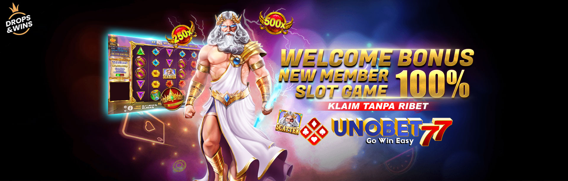 Promo Bonus Deposit Slot Online New Member 100% Unobet77